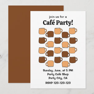 Coffee Cup Café Party Invitation