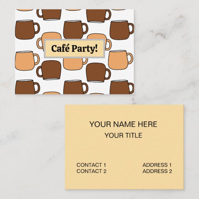 Coffee Cup Café Shop Business Card (Front/Back)