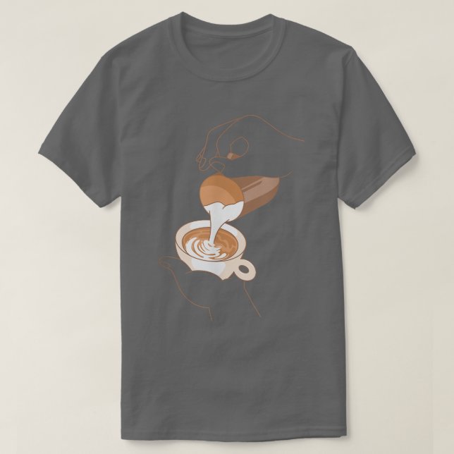 Coffee Cup Cappuccino Milk Foam Coffee Lover Espre T-Shirt (Design Front)