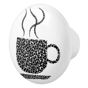 Coffee Cup Ceramic Knob