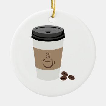 Coffee Cup Ceramic Ornament by HopscotchDesigns at Zazzle