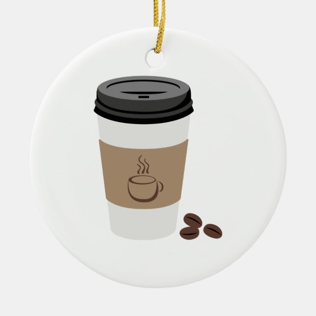 Coffee Cup Ceramic Ornament (Front)