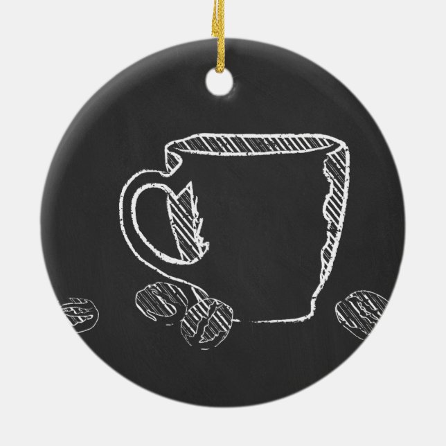 COFFEE CUP CHALK CERAMIC ORNAMENT (Back)