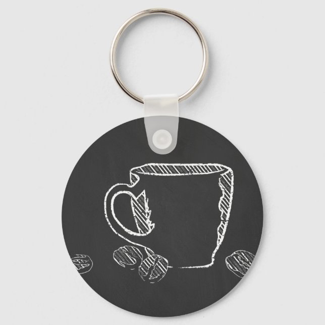 COFFEE CUP CHALK KEYCHAIN (Front)