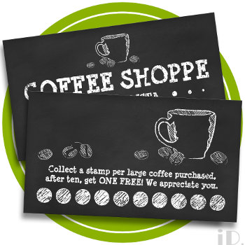 Coffee Cup Chalk Loyalty Program (3dots) by identica at Zazzle