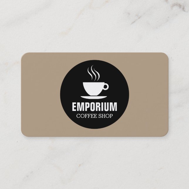 Coffee Cup Circle - Coffee b69f85 Business Card (Front)