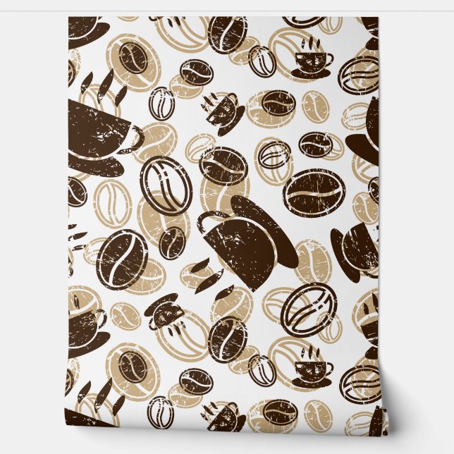 Coffee Cup Coffee Bean Wallpaper (Unrolling)