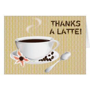 Coffee Cup Coffee Beans Thank You Cards