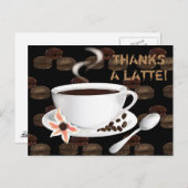 Coffee Cup Coffee Beans Thank You Postcard (Front/Back)