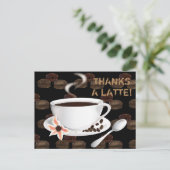 Coffee Cup Coffee Beans Thank You Postcard (Standing Front)