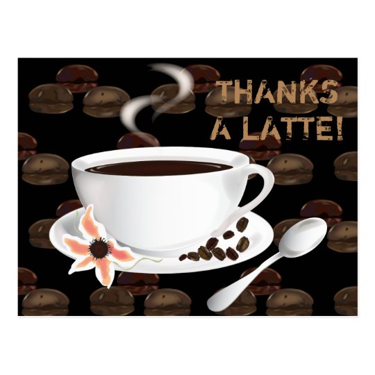 Coffee Cup Coffee Beans Thank You Postcard | Zazzle.com