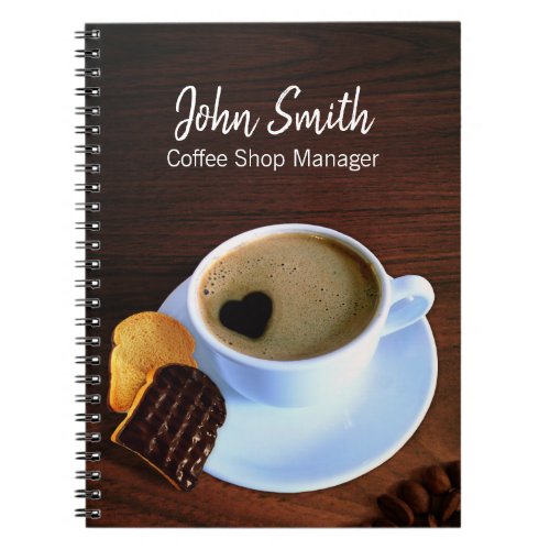 Coffee Cup Coffee Shop Heart Shaped Foam Cookie Notebook