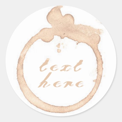 Coffee cup coffee stain classic round sticker