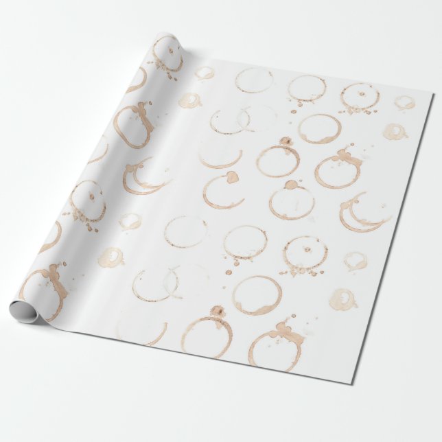 Coffee cup coffee stain wrapping paper (Unrolled)