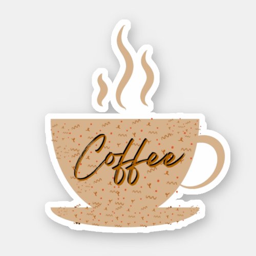 Coffee Cup  Coffee  text with hearts Sticker