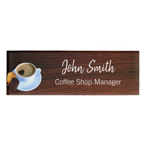 Coffee Cup Cookie Heart Shaped Foam Coffee Shop Name Tag