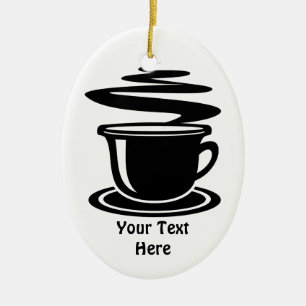 Coffee Cup (customizable) Ceramic Ornament