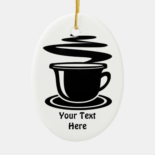 Coffee Cup customizable Ceramic Ornament