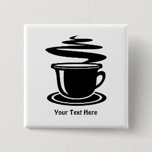 Coffee Cup (customizable) Pinback Button