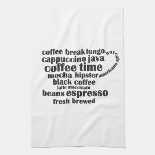 Coffee cup design kitchen towel