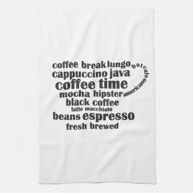 Coffee cup design kitchen towel (Vertical)