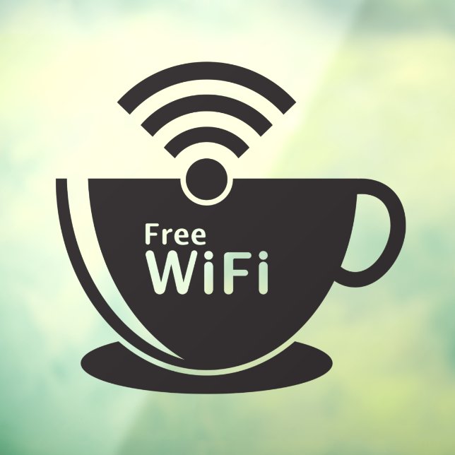 Coffee Cup Free Wi-Fi Coffee Donut Shop  Window Cling (Sheet 3)
