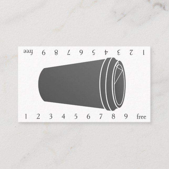 Coffee Cup Gray (Paper To-Go) Loyalty Card (Front)