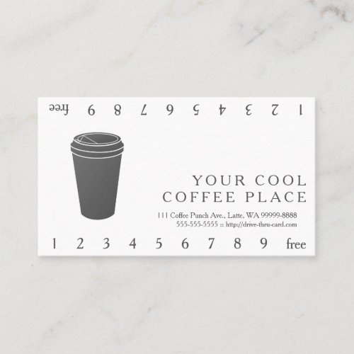 Coffee Cup Gray Paper To_Go Loyalty Card