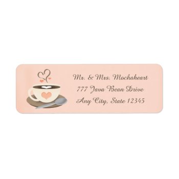 Coffee Cup Heart Label by OccasionInvitations at Zazzle