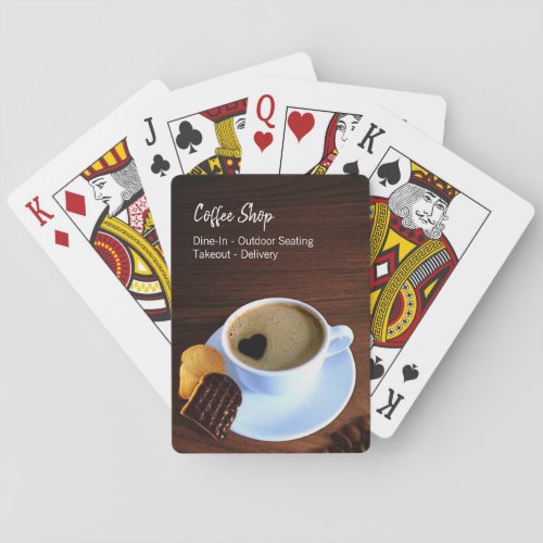 Coffee Cup Heart Shaped Foam Cookie Coffee Shop Playing Cards
