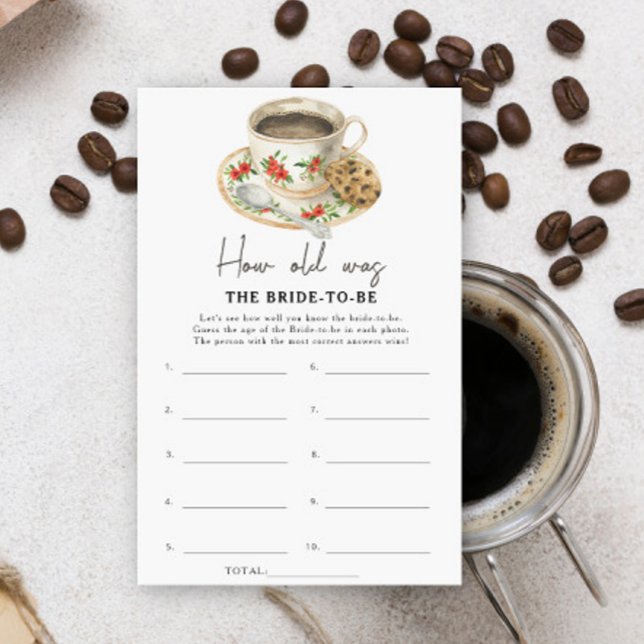 Coffee cup How old was the bride to be game (Creator Uploaded)