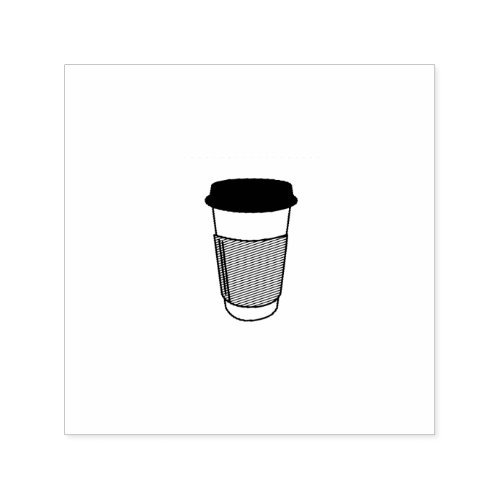 Coffee cup illustration icon self_inking stamp