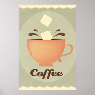 Coffee cup illustration poster