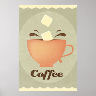Coffee cup illustration poster