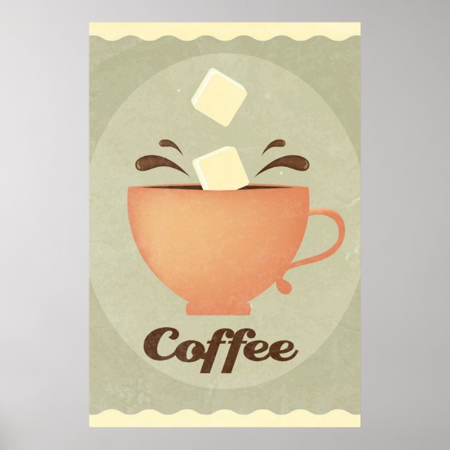 Coffee cup illustration poster (Front)