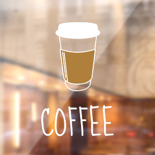 Coffee Cup Illustration Simple Illustration Window Cling