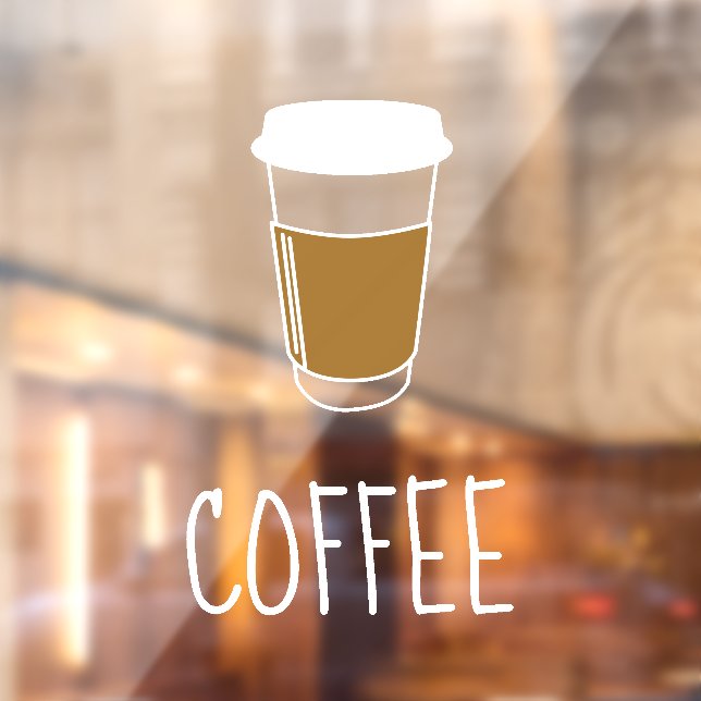 Coffee Cup Illustration Simple Illustration Window Cling (Sheet 2)