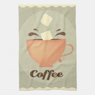 Coffee cup illustration towel