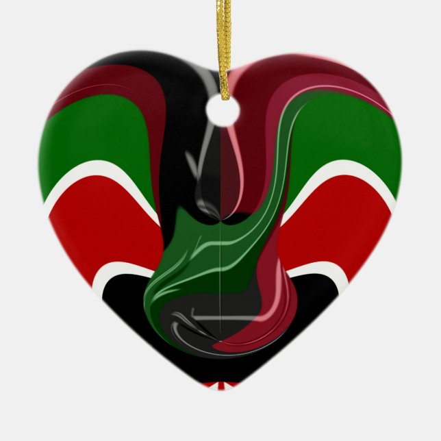 Coffee cup Kenya Flag Hakuna Matata Ceramic Ornament (Front)