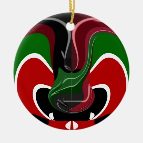 Coffee cup Kenya Flag Hakuna Matata Ceramic Ornament