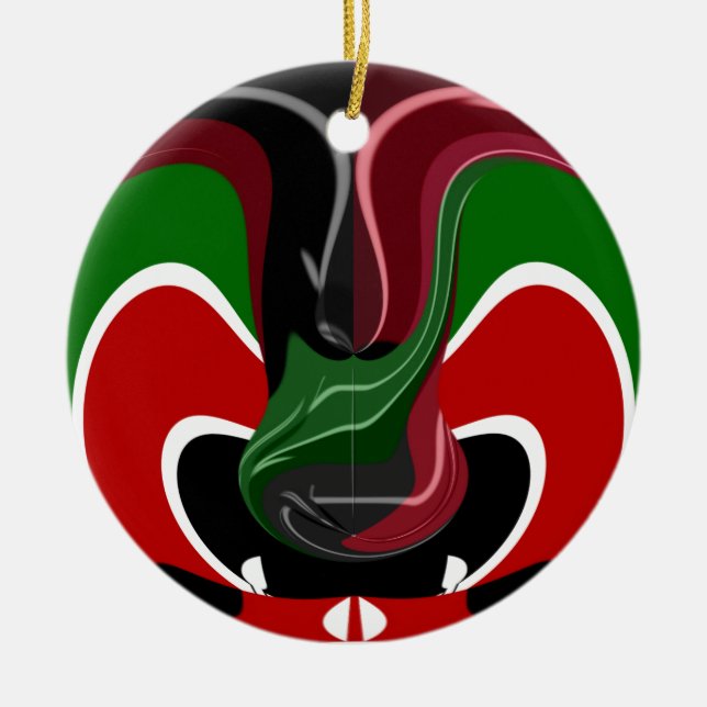Coffee cup Kenya Flag Hakuna Matata Ceramic Ornament (Front)