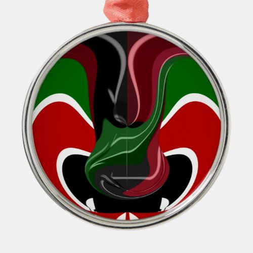 Coffee cup Kenya Flag Hakuna Matata Metal Ornament