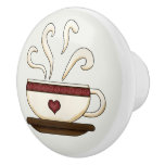 Coffee Cup Kitchen Decor Cute Ceramic Knob