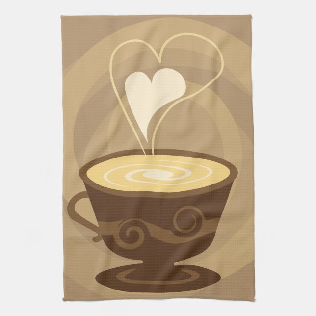 Coffee Cup Kitchen Towel (Vertical)
