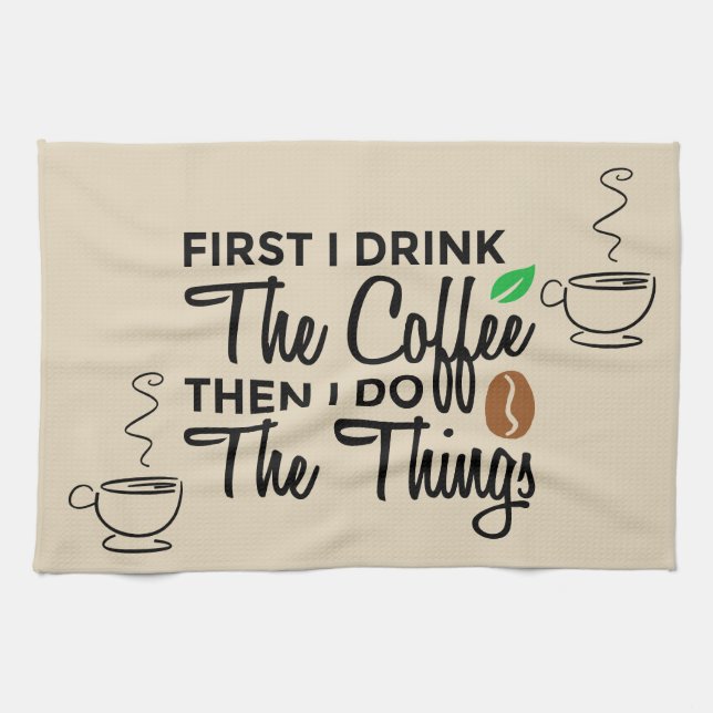Coffee Cup Kitchen Towel (Horizontal)