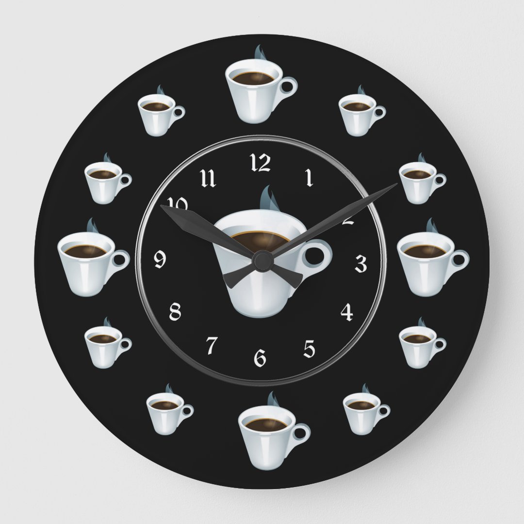 Coffee Cup Large Clock | Zazzle