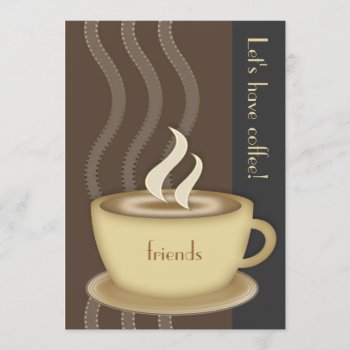Coffee Cup Large Invitation by LaBoutiqueEclectique at Zazzle