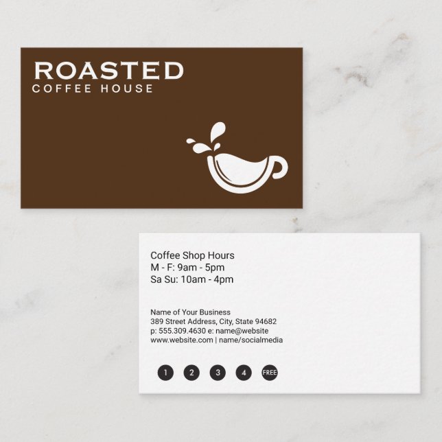Coffee Cup Logo Loyalty Card (Front/Back)