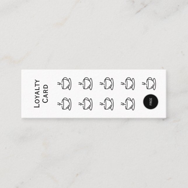 Coffee Cup Loyalty Card, simple budget Card (Front)