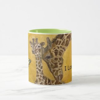 Coffee Cup Mother and Child Giraffes